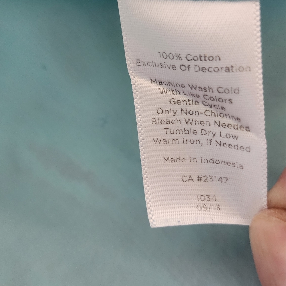 Talbots light mint cotton button-front shirt - Picture 3 of 5
